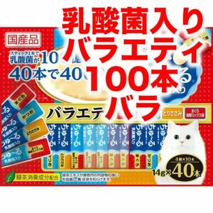 チャオ ちゅーる 乳酸菌 バラエティ 100本 ちゅ～る 猫　まぐろ　かつお　とりささみ　まぐろ海鮮ミックス