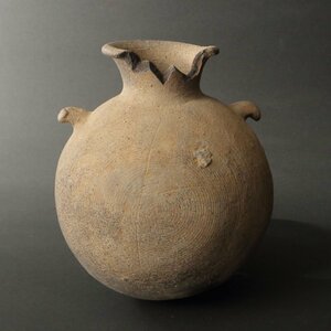 【深和】奈良時代、8世紀◆須恵器 提瓶（古陶 さげべ 扁壷 考古学 発掘品 出土品 小壺 床飾 祭器）