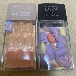 【未使用品】ネイルチップ 2個セット 韓国 オリーブヤング ダッシングディバ 付け爪 マジックプレス DASHINGDIVA