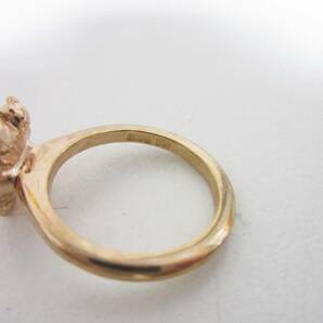 ANNA SUI アナスイ フラワー 2連 ブレスレット リング 指輪 ゴールドカラー yg5612の画像9