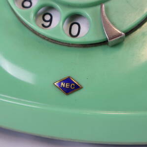 昭和レトロ 家庭用 電話機 ダイヤル式 NEC 三菱 東京久保電話機（KB） 4点まとめ 黒電話 緑 紫 パープル 当時物の画像8