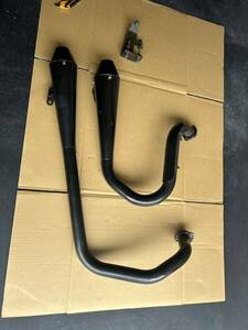 ハーレー スポーツスター　03 ブラットスタイル　SIDEWAY TWIN MEGAPHONE MUFFLER