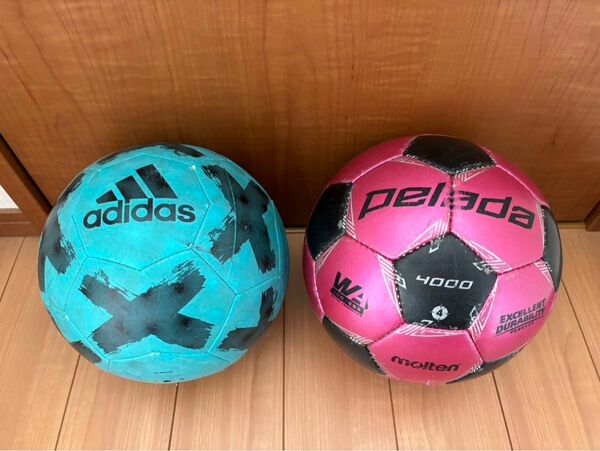 モルテンペレーダ4000とアディダス含むサッカーボール2個セット　小学生4号球