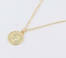 新品 18ｋゴールドＧＰ 45cm メンズレディース 上質 質感 高品質 大人気 coin necklace 17_画像1