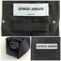 美品 ジョルジオ アルマーニ GIORGIO ARMANI ヴィンテージ 上質 シルク ネクタイ 柄 ドット グレー 墨黒 チャコール ブラック イタリア製_画像4