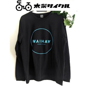 美品 木梨サイクル KINASHI CYCLE 限定モデル WAIHAA ロゴ ロンT ハワイ 長袖 Tシャツ 黒 ブラック 青 ブルー CHARI＆CO レディース メンズ