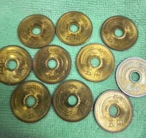 昭和55年5円美品10枚組です。（奉仕品）