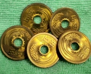 昭和49年5円未使用クラス5枚組です。