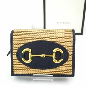 新品未使用　GUCCI ミニ財布　GG柄　GGライン　ホースラビット