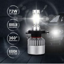 車検対応 LED ヘッドライト H4/H8/H11/H16/HB3/HB4/H1/H3/H7 バルブ フォグ 6000K ホワイト 16000lm 12V用 COBチップ 2個セット_画像4