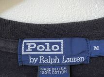 90s USA製 ラルフローレン ブラック ポケットTシャツ POLO Ralph Lauren M 黒　ポニー刺繍_画像1