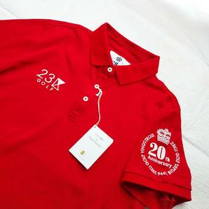 未使用 23区 GOLF ゴルフ 20周年  吸水速乾 UVケア 20th Anniversary 半袖 ポロシャツ 赤 レディースL 日本製 240226-28の画像2