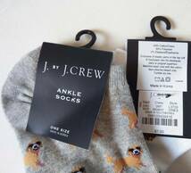 J.CREW Jクルー 新品 ホワイト&グレー系アンクルソックス 2足セット_画像4