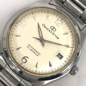 T04/151 ORIENTSTAR オリエント スター AUTOMATIC 21石 時計 自動巻き アナログ 腕時計 裏スケルトン 597302-70 純正ブレス SS