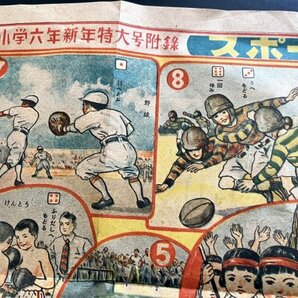 昭和レトロ 印刷物「スポーツ双六」小学六年新年特大号付録 昭和二十三年 資料 郷土資料の画像6