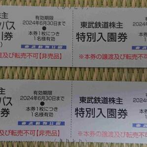 ②2枚 ペア 東武動物公園 東武鉄道 未使用 株主ご優待券 6/30 TOBU 送料0 観光 レジャー アトラクション 割引 クーポン 埼玉 宮代 入園券の画像1