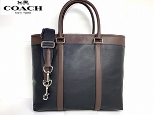 美品★送料無料★ コーチ メンズ COACH レザー 2Way ショルダーバッグ ビジネス トート バッグ★品薄モデル