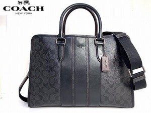 美品☆送料無料★ コーチ COACH メンズ シグネチャー ボンド 2Way ビジネスバッグ ブリーフ ショルダーバッグ