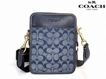 新品同様★送料無料 コーチ COACH メンズ レディース シグネチャー シャンブレー サリバン クロスボディ ショルダーバッグ_画像1