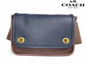 美品★送料無料★レアモデル コーチ メンズ COACH カラーブロック レザー ロック ボディバッグ ウエストバッグ ヒップバッグ