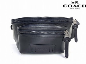 良品★送料無料★ コーチ メンズ COACH テレイン カーフ レザー ベルト ウエストバッグ ボディバッグ ショルダー ブラック