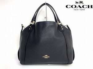 新品★送料無料★ コーチ COACH ペブル レザー トートバッグ ハンドバッグ ブラック