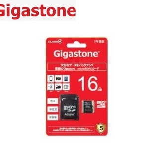 16GB microSDHCカード Gigastone 16GB class4 マイクロsdメモリカード アダプター付き GJM4/16G ギガストーン 高い信頼の画像1