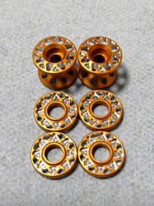 アルミベアリングローラー 13mm 13-12 2段 ゴールド 金アルマイト マシニング CNC加工 15437 15398 タミヤ正規品加工 ミニ四駆 軽量化