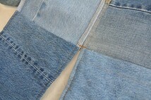 ▼Denim apron half size デニムエプロン　ハーフサイズ　パッチワーク　前掛け　DE24-4TH05 アウトドアキャンプDIYアップサイクル_画像8