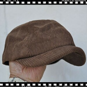 Corduroy Hunting Cap　コーデュロイハンチングキャップ　ブラウン　新品　鳥打帽　