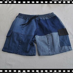 Crazy Pattern Shorts Denim クレイジーパターンデニムショーツ 6p　フリーサイズ　24-4P-11　リメイク　アップサイクル