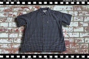 コットンショートスリーブシャツサックス/ネイビーサイズＬ新品半袖シャツ