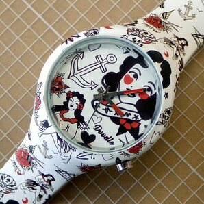 ★即決★送料無料★Doodle watch TATTOO MOOD CLOCK ONLY TIME REF.DOTA003 ドゥードル メンズ腕時計★電池交換済★稼動品★