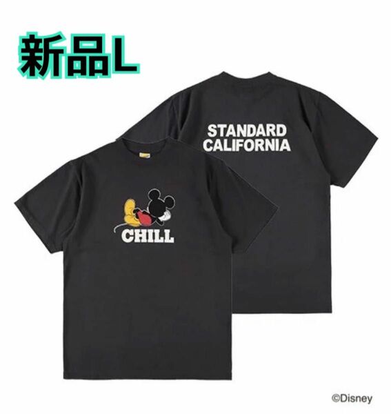 レア【新品L】DISNEY × SD CHILL T　BLACK スタカリ　スタンダードカリフォルニア　ディズニー　ミッキー