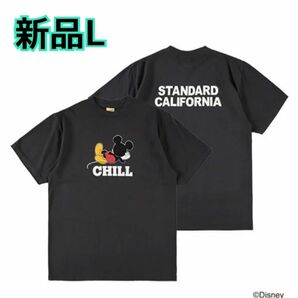 レア【新品L】DISNEY × SD CHILL T　BLACK スタカリ　スタンダードカリフォルニア　ディズニー　ミッキー