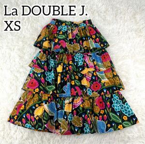【極美品】希少　La DOUBLE J. 花柄　ティアードスカート　イタリア製　高級　上品 ボトムス　ラダブルジェイ　個性的　