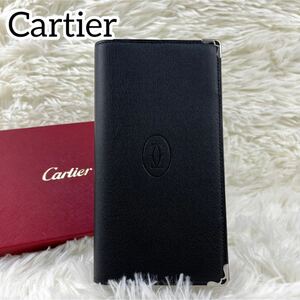 【未使用】Cartier カルティエ　手帳　レザーカバー　ノート　上品　型押し　ロゴ　ビジネス ブラック　高級　小物　プレゼント