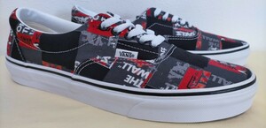 プレミアムモデルの風格!!【メーカー完売モデル!!新品】VANS バンズ エラ 'OFF THE WALL'ロゴ ブラック/グレー/レッド メンズ 27.5