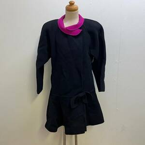 BCg009H 100 PARIENNE パリエンヌ コート サイズ7 リボン ブラックxピンク レディース TOKYO AN 服 洋服