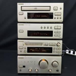 BDg157R 140 ONKYO システムコンポ CDプレーヤー C-705/AM FMチューナー T-405W/MDプレーヤー MD-105/アンプ A-909/スピーカーの画像2