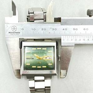 BDd136I 自動巻 SEIKO 5ACTUS 6106-5530 セイコー 5アクタス 25石 緑文字盤 スクエア デイデイト メンズ 腕時計の画像8