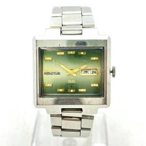 BDd136I 自動巻 SEIKO 5ACTUS 6106-5530 セイコー 5アクタス 25石 緑文字盤 スクエア デイデイト メンズ 腕時計