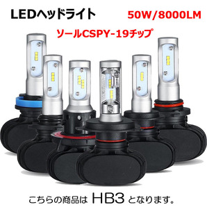 【1円スタート】LEDヘッドライト* HB3 DC12V 8000ルーメン 6500K ホワイト 車検対応 2本セット 7日保証の画像1