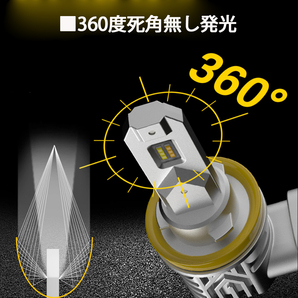 LEDフォグランプ H8/H11/H16兼用 DC12V 8000ルーメン 2色切替 ホワイト/イエロー 2本セット 1年保証の画像5