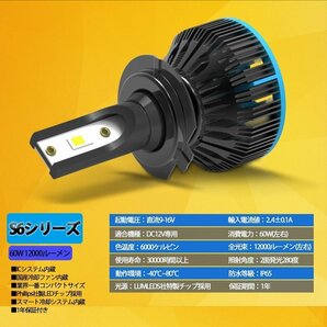 【1円スタート】LEDヘッドライト* H1 DC12V 12000ルーメン 6000K ホワイト 車検対応 2本セット 7日保証の画像3