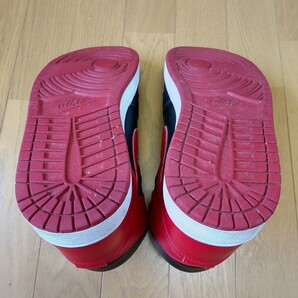 NIKE AIR JORDAN 1 MID BRED black/gym red-white 554724-074 ナイキ エアジョーダン1ミッド ブレッド ブラック/ジムレッド 27cmの画像6