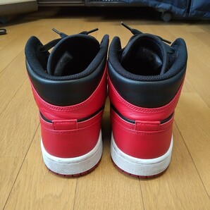 NIKE AIR JORDAN 1 MID BRED black/gym red-white 554724-074 ナイキ エアジョーダン1ミッド ブレッド ブラック/ジムレッド 27cmの画像5