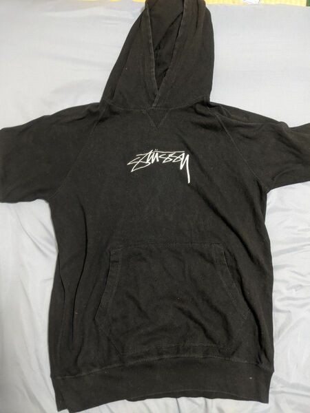 STUSSY　ステューシー　半袖　スウェット　パーカー ブラック　M