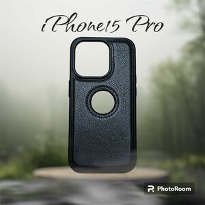 【新品】iPhone15Pro フェイクレザーケース+ シェルバックストラップ