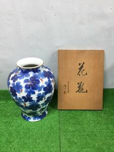 ◎ 深川製磁 花瓶 花器 花入れ 直径約22cm 高さ約33cm 共箱入り インテリア雑貨 21-77